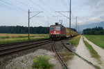 SBB: Postcontainerzug mit der Re 420 291-7 bei Deitingen am 5. Juli 2016. Rechts im Bilde ist noch immer das ehemalige Anschlussgeleis ersichtlich für das fahrbare Unterwerk, bestehend aus Transformator- und Kommandowagen (das in der elektrischen Anlage an der Strecke bei Deitingen nicht mehr im Betrieb ist).
Foto: Walter Ruetsch 

