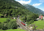 An Re4/4 approaches Wassen whilst working IR2426 from Locarno to Zurich, 3 August 2016