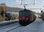 SBB: Güterzug mit der Re 420 160-4 anlässlich der Bahnhofsdurchfahrt Urdorf Weihermatt.