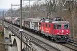 Re 420 252-9 unterwegs in den RBL, aufgenommen beim Passieren der Reussbrücke bei Turgi AG am 05.01.2021.