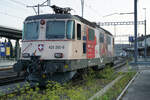 Werbe AK-Re 420 262-8 in Oensingen auf den nächsten Einsatz wartend am 21. Juli 2021.
Foto: Walter Ruetsch 