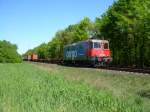 Re 421 389 von SBB cargo in Diensten der MWB am 30.4.2007 am Km 74.2 auf der KBS 380 sdlich von Drverden