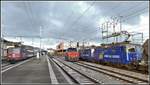 EC191 nach München mit 421 371-6, 923 026-9 und WRS 430 112 und 421 373 in St.Margrethen. (03.01.2019)