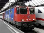 SBB Cargo - E-Lok 421 371-6 im Personenverkehrsdienst am 21.03.2008 im Hauptbahnhof von Zrich