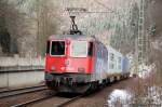 421 373 SBB Cargo als Schublok fr 1144 beim Block Falkenstein 24.03.2008