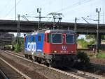 Re 421 397-1 rollt am 6.07.09 als Lz aus Hamburg-Altona Richtung Maschen. Aufgenommen bei der Durchfahrt in Hamburg-Harburg.