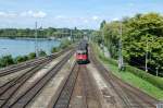 Einfahrt des EC 195 von Zrich HB nach Mnchen Hbf in Lindau am 12.8.2009.