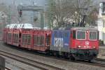 Die 421 387-2 der SBB Cargo durchfhrt Boppard HBF am 30.03.2011