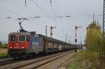 SBB 421 375-7 vor Ganzzug Autotransport ARS Altmann in Hirscheid (19.04.2013)