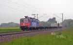 421 396 zog am 01.06.13 einen Containerzug durch Benndorf Richtung Leipzig.