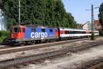 Die SBB Cargo 421 372-4 ist abgestellt mit einem EC in Lindau am 13.07.2013