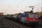 SBB Cargo 421 395 am 24.4.13 mit einem Kesselzug in Dsseldorf-Rath.