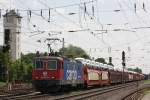 SBB Cargo/TXL 421 377 am 31.5.13 mit einem Autozug in Verden (Aller).