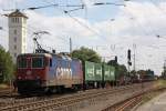 SBB Cargo/TXL 421 397 am 6.8.13 mit einem Containerzug in Verden (Aller).