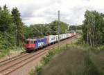 421 397 zusehen mit einem Containerzug am 20.06.14 in Syrau/V.