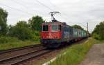 421 396 hat am 03.07.14 bereits den Hamburger Hafen verlassen als sie mit ihrem Containerzug durch Moorburg Richtung Harburg rollte.