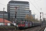 SBB Cargo 421 380+421 383 am 3.12.13 für die NIAG mit einem NIAG Kohlezug in Düsseldorf-Rath.