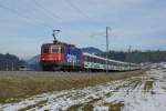 Re 421 378-1 zeiht am 09.11.2014 den VAE 2418 von Biberbrugg Richtung Altmatt.