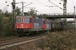 SBB Cargo 421 396-3 und eine weitere 421 am 04.01.2007 mit einem Gterzug bei Graben - Neudorf.