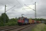 Containerzug von Hamburg nach Hof mit 421 381.