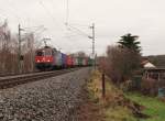 421 373 zu sehen am 02.12.15 mit einem Container in Plauen/V.