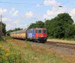 421 377-3 bespannte am 22.07.2014 einen ARS-Autotransportzug in Richtung Süden.