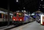 421 383 waits to depart Basel with the 2302 to Luzern, 31 Jan 2016