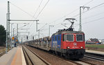 421 376 zog am 19.02.16 einen leeren Autozug durch Rodleben Richtung Wittenberg.