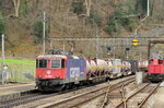 Re 421 388-0 als Stosslok bei Amsteg am 02.04.2016