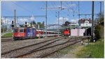 Parallel zur Abstellanlage der RHB verläuft die SBB Strecke nach St.Margrethen.