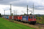 421 372-4 mit dem Containerzug nach Glauchau bei Hof, 25.09.2015