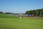 Re 421 392-2 mit EC 193 Zürich HB-München am 13.09.2016 zwischen Flawil und Gossau.