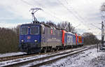 SBB 421 371 + 484 013 + 482 039 als Tfzf am 14.02.2021 in Krefeld.