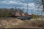 BLS Re 425 180 und Re 425 184 sind am Abend des 10.04.2021 mit dem Stahlzug unterwegs nach Gerlafingen.