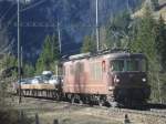 Re 4/4 165 mit Autozug kurz vor Kandersteg am 14.04.2008