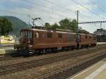 Die Re 425 161 und eine Weitere am 29.08.2008 bei der Durchfahrt in Liestal.