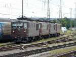 bls - Re 4/4 183 + 3 weitere Re 4/4 im Bahnhofsareal von Bahnhof Basel Badischer Bahnhof am 28.07.2012 ..