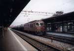 Kesselwagenzug bei der Durchfahrt durch den Bahnhof Thun