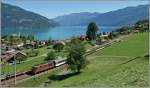 BLS Re 4/4 mit einem Goldenpass-Regio-Express von Interlaken nach Zweisimmen bei Faulensee.