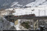 Der mit den Re 4/4 168 und 171 bespannte Autozug nach Italien berfhrt am 07.