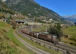 Re 425 179 + Re 425 184 mit einem Stahlzug am 05.11.2015 bei Wassen.