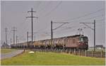 BLS Re 4/4 180 mit Kesselwagenzug nach Landquart zwischen Siebnen-Wangen und Schübelbach-Buttikon.