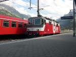 Berner Oberland 2007 - Nur mal die  Rder vertreten  wollte sich am 12.07.2007 die RM Re 4/4 436 111-9 als sie in Frutigen einem  RM-Kollegen  begegnet.