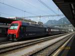 DPZ als Rheintal Express Chur-St. Gallen im Bahnhof Chur. Infolge Bauarbeiten verkehrten DPZ anstelle der Lok bespannten Zge, 10.07.2010. 