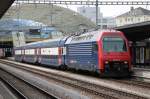 Ersatzzug des ZVV mit Re450 076 fr den Rheintalexpress(REX)Chur-St.Gallen am 17.03.13 in Chur  