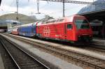 Ersatzzug des ZVV  Verbundzug  mit Re450 060 fr den Rheintalexpress (REX) Chur-St.Gallen am 17.03.2013 in Chur.