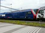 SBB - Testzug mit Lok 450 014-6 im Bahnhof Grenchen Sd am 04.08.2013