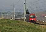 Die modernisierte SBB Re 450 081  Weiningen  verkehrte am 29.1.17 als S9 nach Uster.