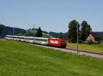 Die Re 456 094 mit einem Voralpen Express am 27.06.2011 unterwegs bei Biberbrugg.