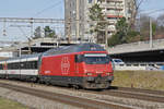 Re 460 043-3 fährt Richtung Bahnhof Muttenz.